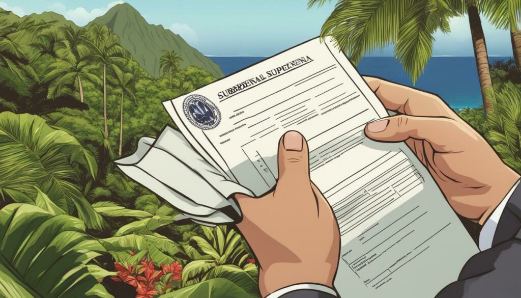 Criminal Case Subpoena Hawaii