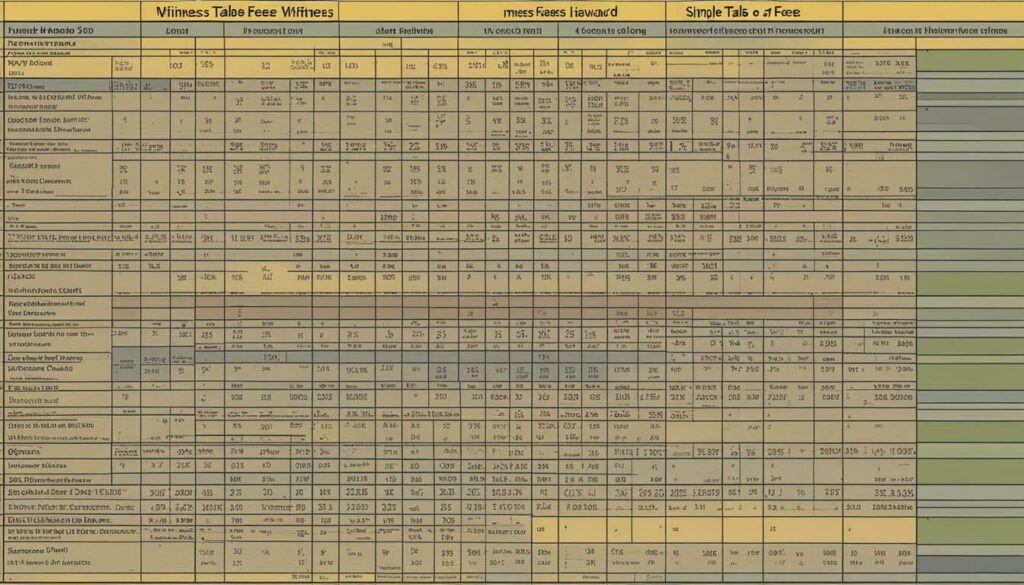 Witness Fee Schedule